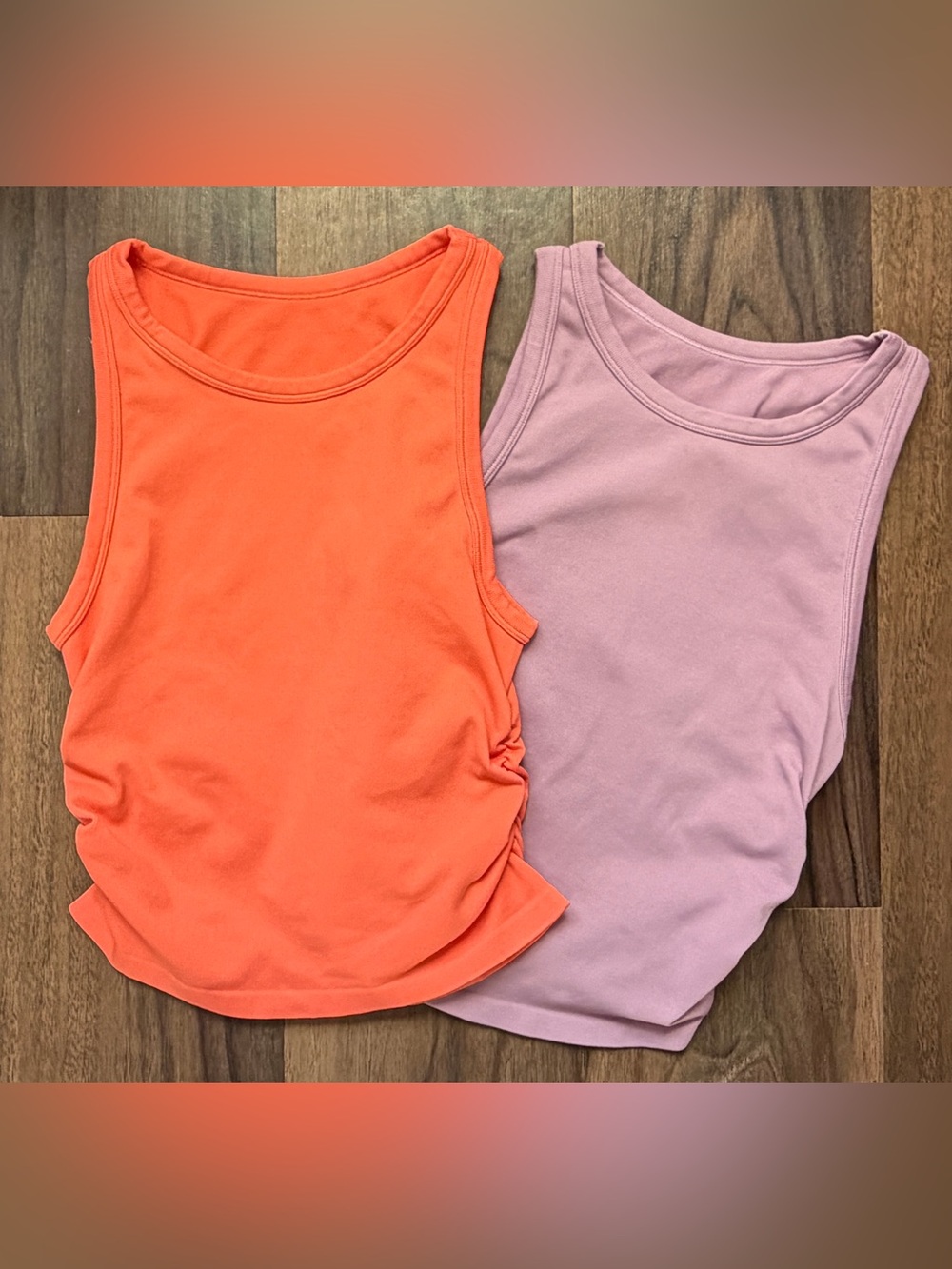 Women’s Sleeveless Tank Top - Orange and Lilac